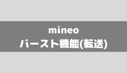 【mineo】バースト機能(転送)とは？その他格安SIMは使えるの？